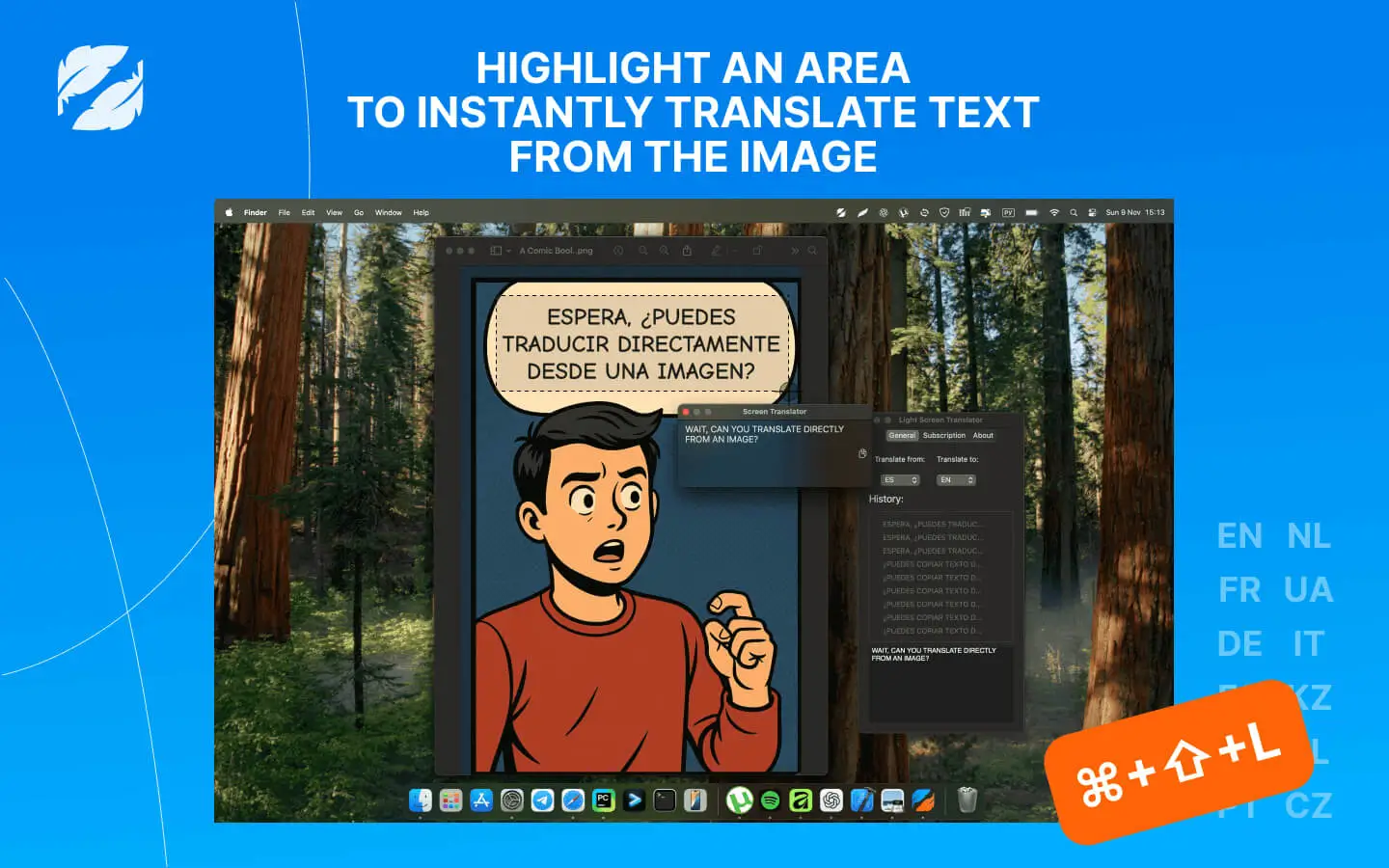 Light Screen Translator